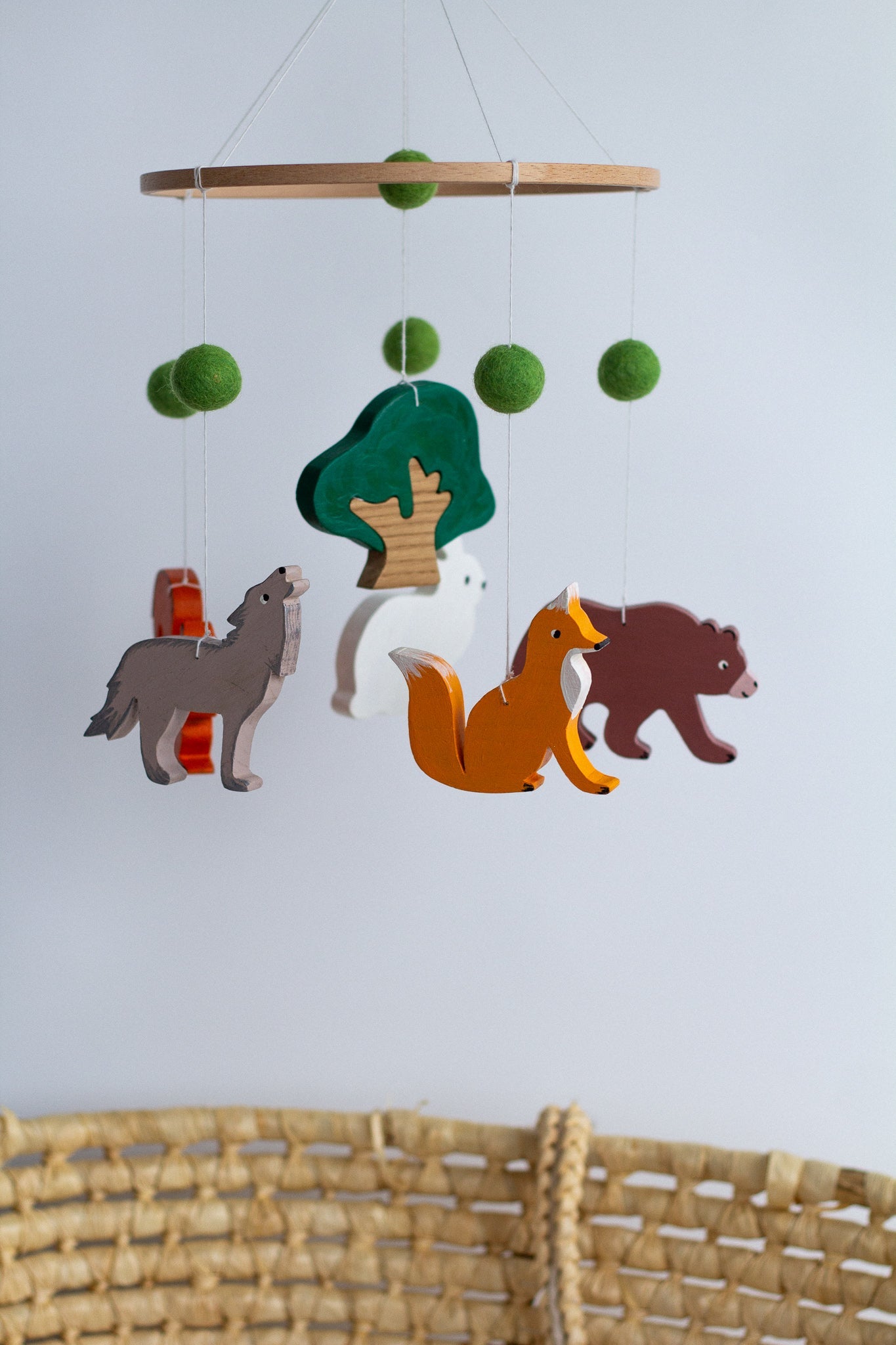 Woodland Wooden Baby Mobile - WoollyFox